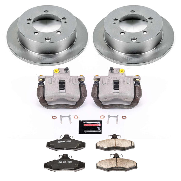 PowerStop OE Stock Replacement Low-Dust Ceramic Brake Pad, Rotor and Caliper Kit