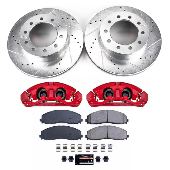 PowerStop Z23 Daily Driver Carbon-Fiber Ceramic Pads Drilled & Slotted Rotor & C