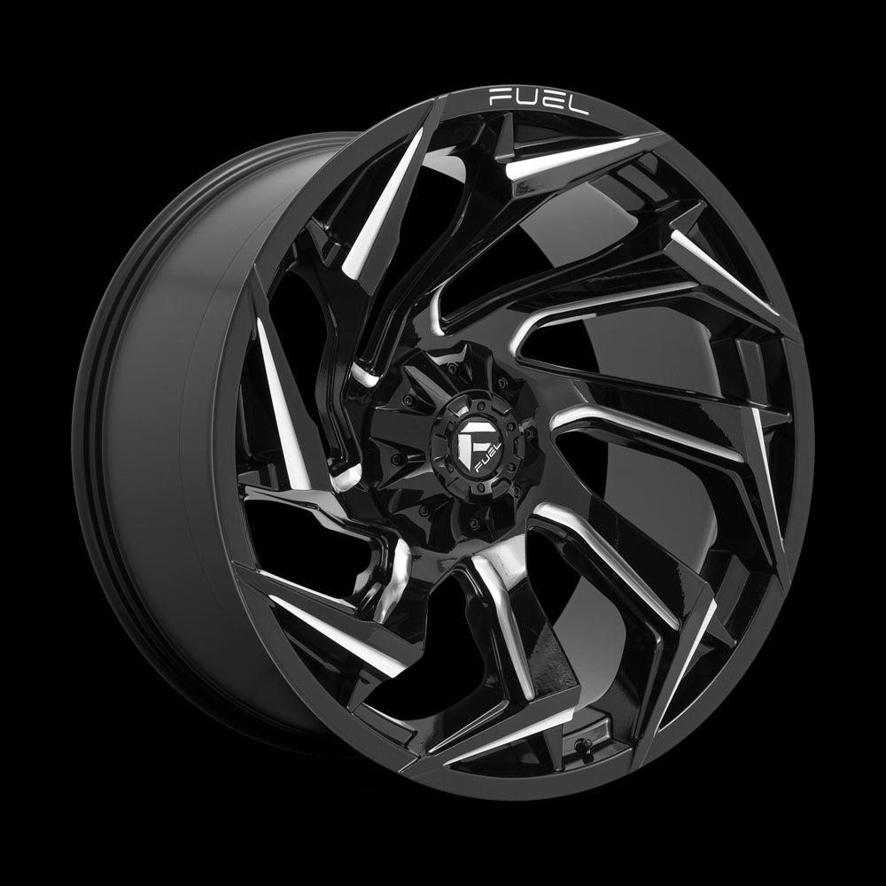 24X12 Fuel D753 REACTION Gloss Black Milled 6X135/6X139.7 ET-44 wheel/rim