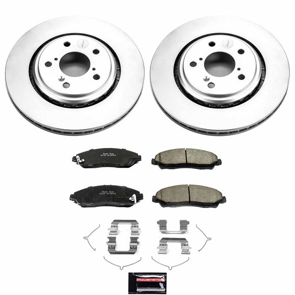 PowerStop Genuine Geomet Coated Rotor and Low-Dust Ceramic Brake Pad Kit