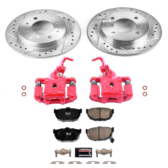 PowerStop Z23 Daily Driver Carbon-Fiber Ceramic Pads Drilled & Slotted Rotor & C