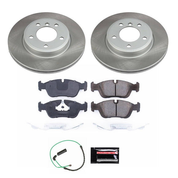 PowerStop Semi-Coated Rotor and Low-Dust Ceramic Brake Pad Kit