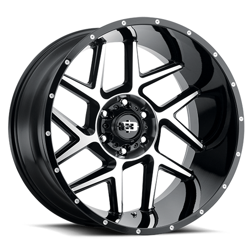 20x12 Vision 360 Sliver Gloss Black Machined Face 6x139.7 ET-55 CB106.2