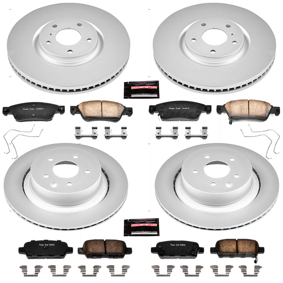 PowerStop Genuine Geomet Coated Rotor and Low-Dust Ceramic Brake Pad Kit