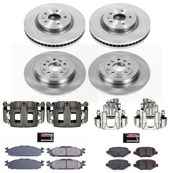 PowerStop OE Stock Replacement Low-Dust Ceramic Brake Pad, Rotor and Caliper Kit