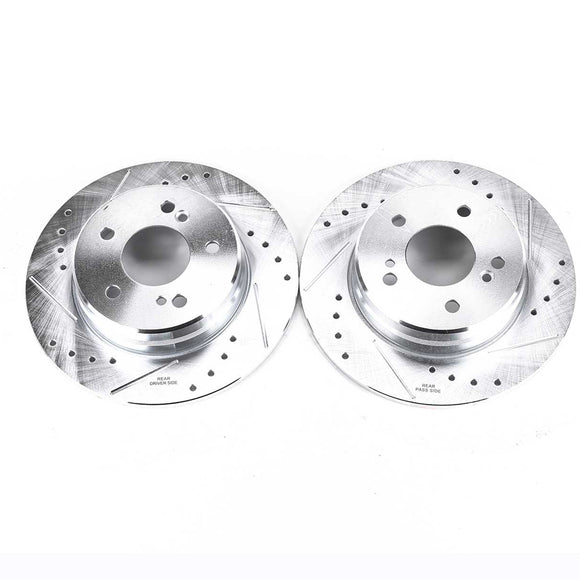 PowerStop Evolution Drilled Slotted Rotors Pair Rear For Mercedes-Benz 300TE