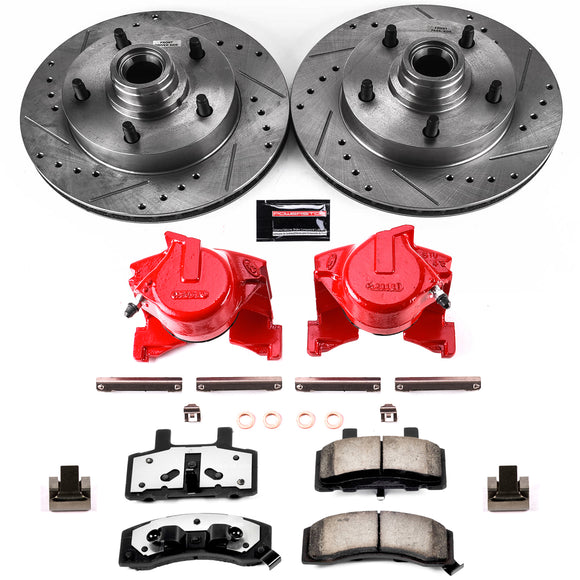 PowerStop Z36 Truck and SUV Ceramic Brake Pad, Drilled & Slotted Rotor, and Cali