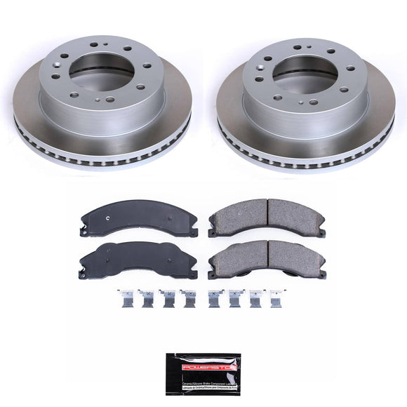 PowerStop Semi-Coated Rotor and Low-Dust Ceramic Brake Pad Kit