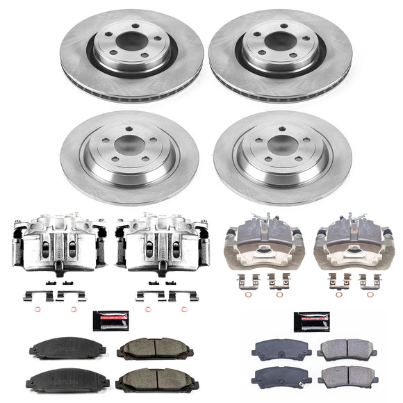 PowerStop OE Stock Replacement Low-Dust Ceramic Brake Pad, Rotor and Caliper Kit