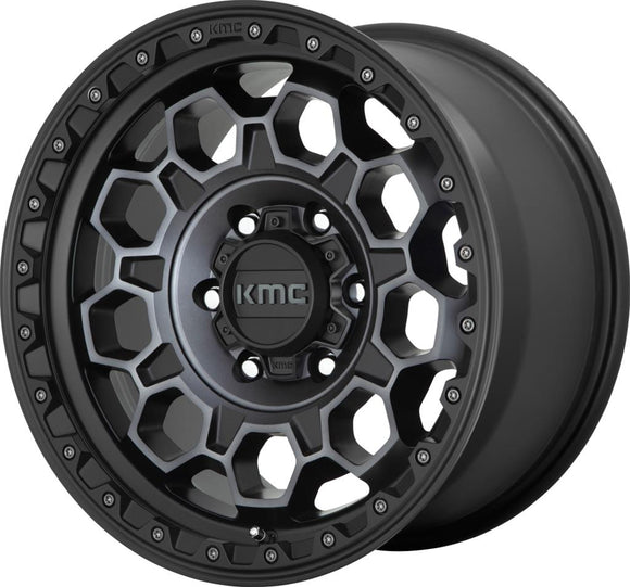 17X8 KMC KM545 TREK Satin Black With Gray Tint 6X139.7 ET20 wheel/rim