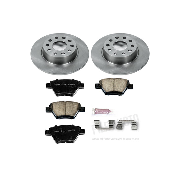 PowerStop OE Stock Replacement Low-Dust Ceramic Brake Pad and Rotor Kit