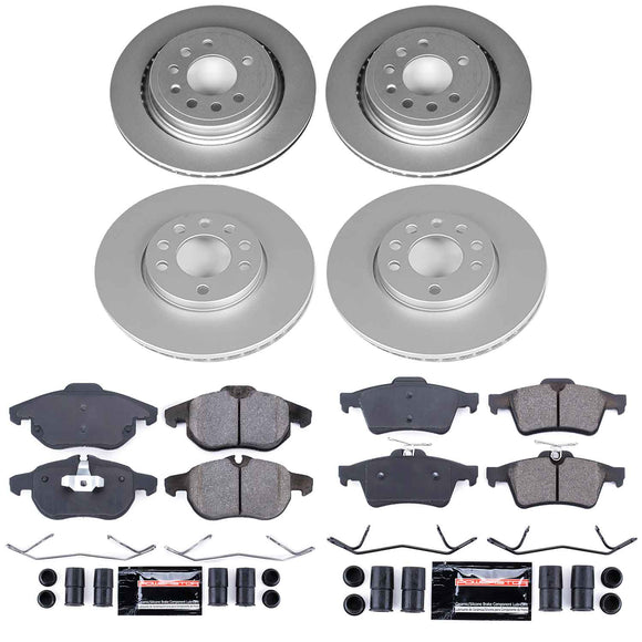 PowerStop Genuine Geomet Coated Rotor and Carbon-Fiber Ceramic Brake Pad Kit