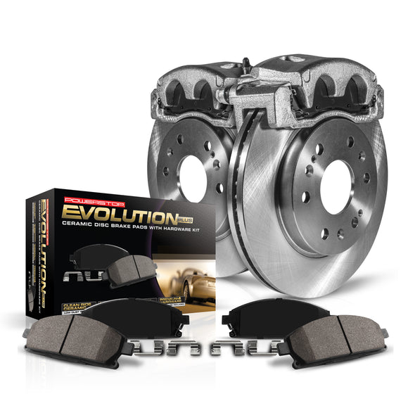 PowerStop OE Stock Replacement Low-Dust Ceramic Brake Pad, Rotor and Caliper Kit