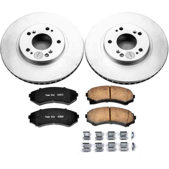 PowerStop Genuine Geomet Coated Rotor and Low-Dust Ceramic Brake Pad Kit