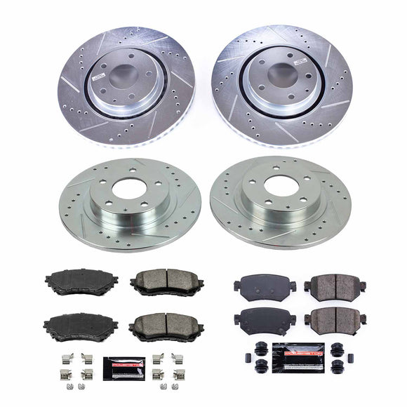 PowerStop Z23 Daily Driver Carbon-Fiber Ceramic Brake Pad and Drilled & Slotted