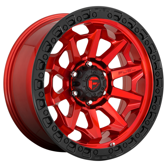 17X9 Fuel D695 Covert Candy Red Black Bead Ring 5X150 ET-12 wheel/rim