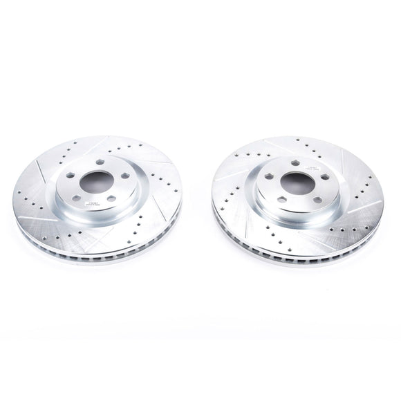 PowerStop Evolution Drilled Slotted Rotors Pair Front For Ford Edge