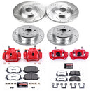 PowerStop Z36 Truck and SUV Ceramic Brake Pad, Drilled & Slotted Rotor, and Cali
