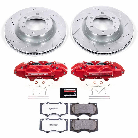 PowerStop Z36 Truck and SUV Ceramic Brake Pad, Drilled & Slotted Rotor, and Cali
