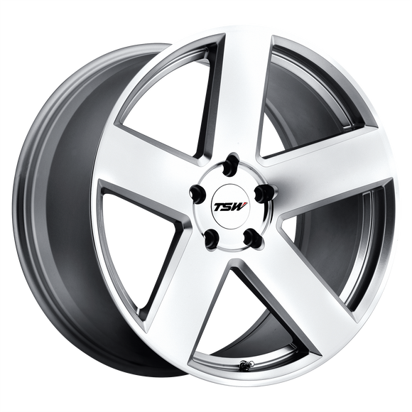 18X9.5 TSW Bristol Wheel/Rim Silver / Mirror 5X114.3 ET20 18-9.5 5-114.3