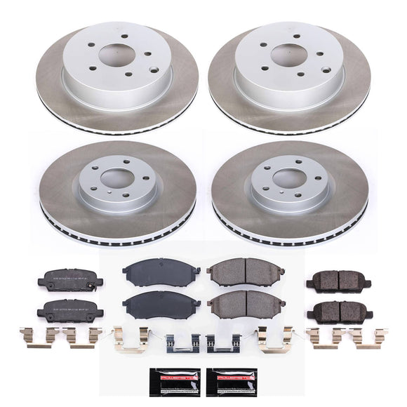 PowerStop Semi-Coated Rotor and Low-Dust Ceramic Brake Pad Kit
