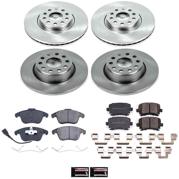 PowerStop OE Stock Replacement Low-Dust Ceramic Brake Pad and Rotor Kit