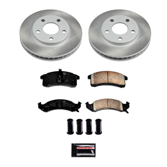 PowerStop Semi-Coated Rotor and Low-Dust Ceramic Brake Pad Kit