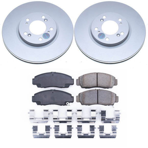 PowerStop Genuine Geomet Coated Rotor and Low-Dust Ceramic Brake Pad Kit