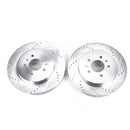 PowerStop Evolution Drilled Slotted Rotors Pair Rear For Cadillac STS
