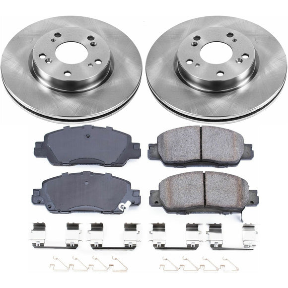 PowerStop OE Stock Replacement Low-Dust Ceramic Brake Pad and Rotor Kit