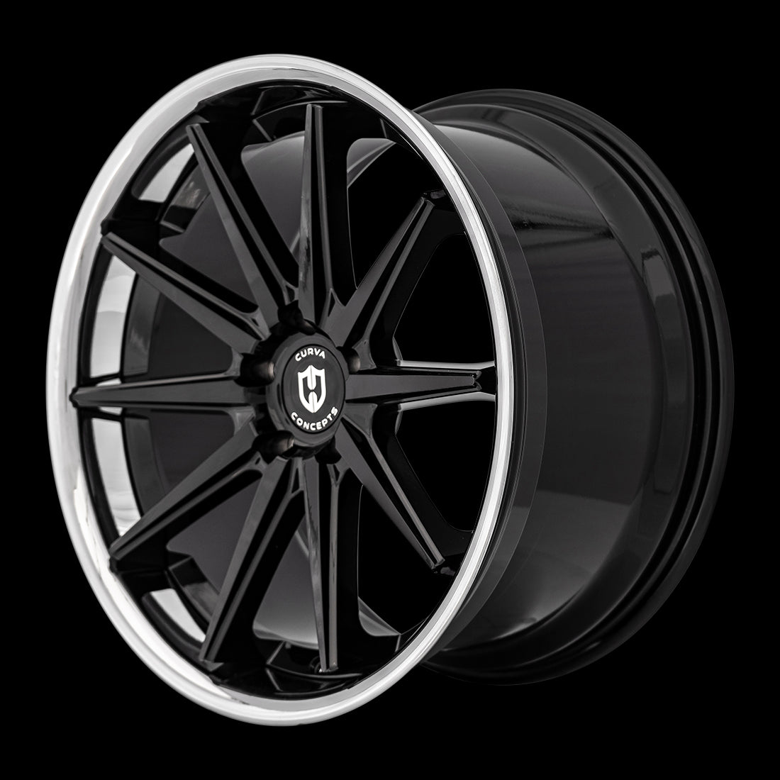 20x10.5 Curva C24 Gloss Black Stainless Chrome Lip 5x114.3 ET35 wheel/rim