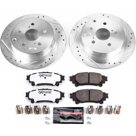 PowerStop Z36 Carbon-Fiber Ceramic Brake Pad with Drilled and Slotted Rotor Kit