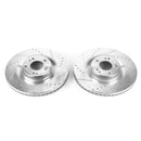 PowerStop Evolution Drilled Slotted Rotors Pair Front For Hyundai Equus