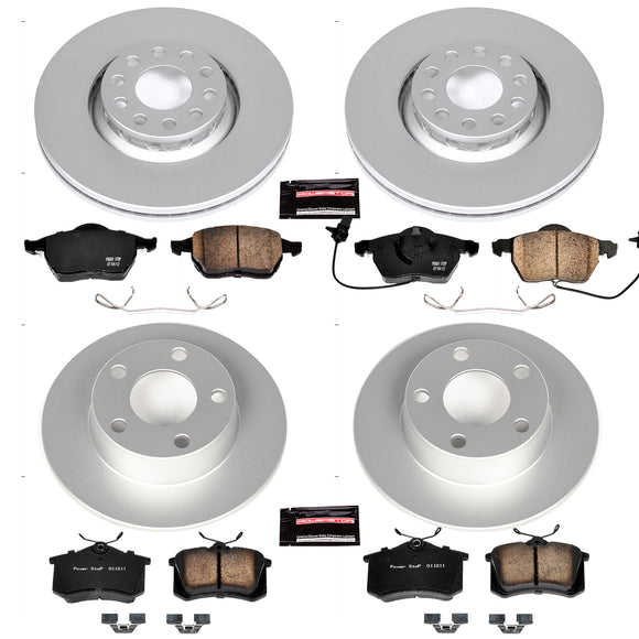 PowerStop Genuine Geomet Coated Rotor and Carbon-Fiber Ceramic Brake Pad Kit
