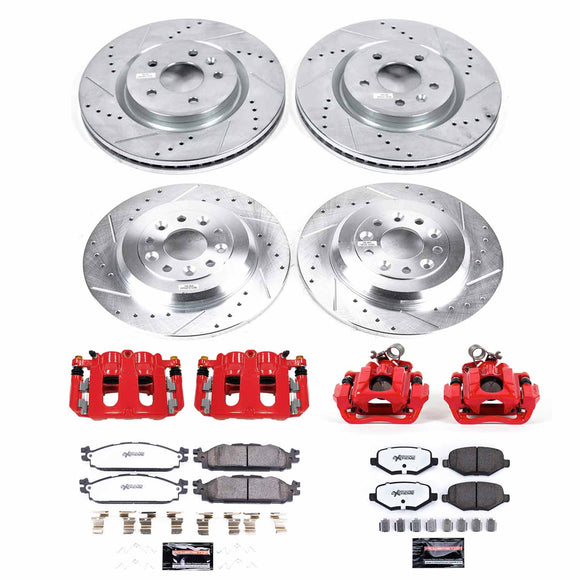 PowerStop Z36 Truck and SUV Ceramic Brake Pad, Drilled & Slotted Rotor, and Cali
