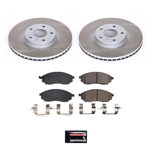 PowerStop Semi-Coated Rotor and Low-Dust Ceramic Brake Pad Kit