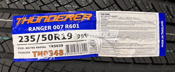 235/50R19 Thunderer Ranger 007 R601 99V BSW SL 235 50 19 2355019