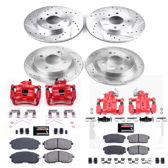 PowerStop Z23 Daily Driver Carbon-Fiber Ceramic Pads Drilled & Slotted Rotor & C