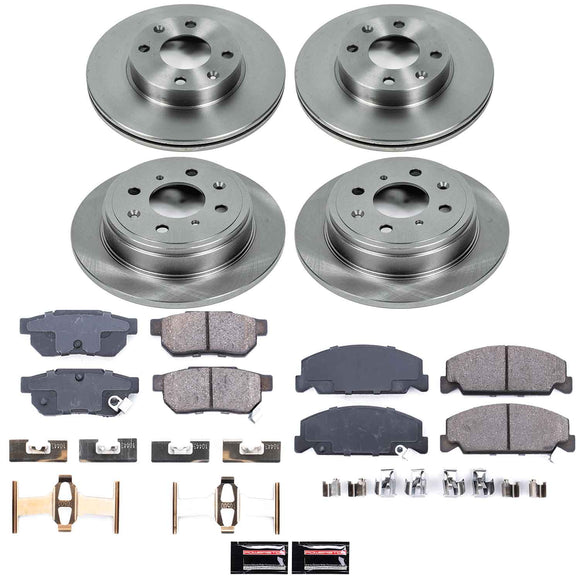 PowerStop OE Stock Replacement Low-Dust Ceramic Brake Pad and Rotor Kit