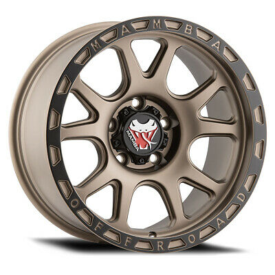 17x9 Mamba M27 Stippled Bronze/Black Lip 6x139.7 6x5.5 ET12 Wheel Rim