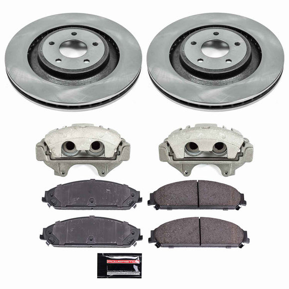 PowerStop OE Stock Replacement Low-Dust Ceramic Brake Pad, Rotor and Caliper Kit