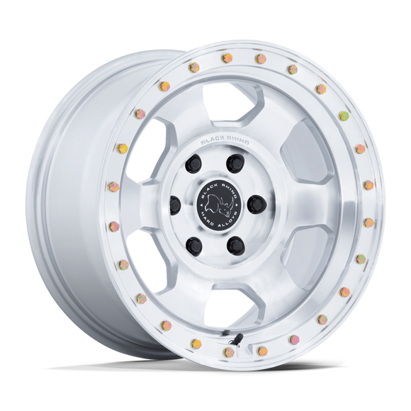 17X8.5 Black Rhino BR029 Trooper Gloss Silver Machined Face 6X139.7 ET0 Wheel