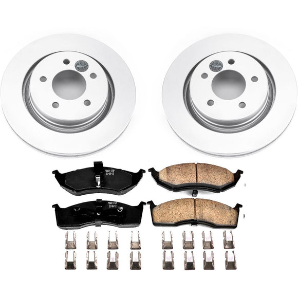 PowerStop Genuine Geomet Coated Rotor and Low-Dust Ceramic Brake Pad Kit