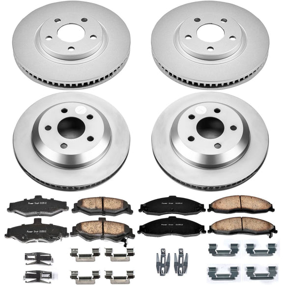 PowerStop Genuine Geomet Coated Rotor and Low-Dust Ceramic Brake Pad Kit