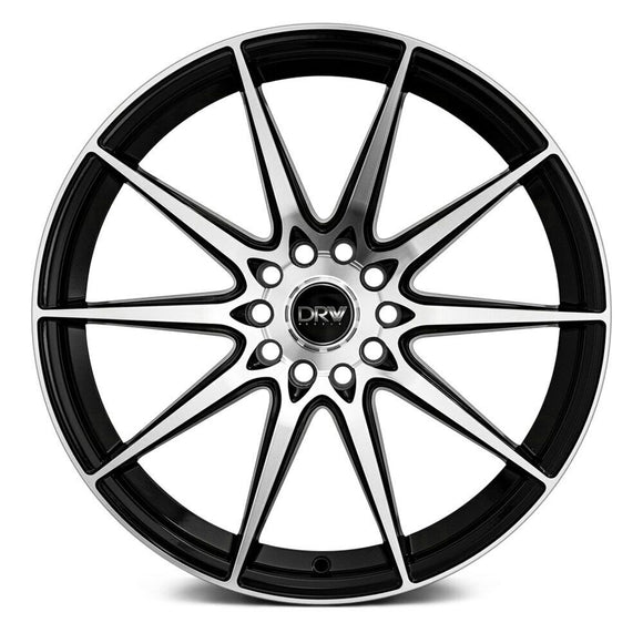 18x8 DRW Tuner D19 Gloss Black Machine Face 5x110/114.3 ET38 wheel/rim