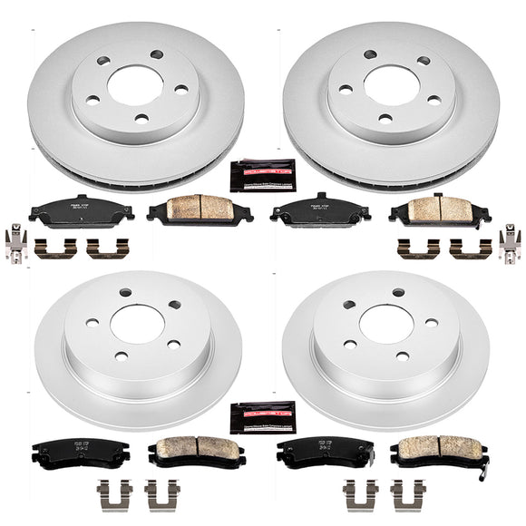 PowerStop Genuine Geomet Coated Rotor and Low-Dust Ceramic Brake Pad Kit