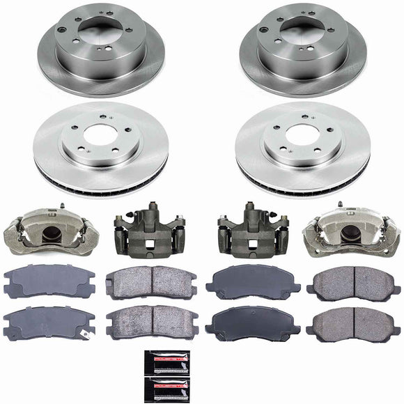 PowerStop OE Stock Replacement Low-Dust Ceramic Brake Pad, Rotor and Caliper Kit