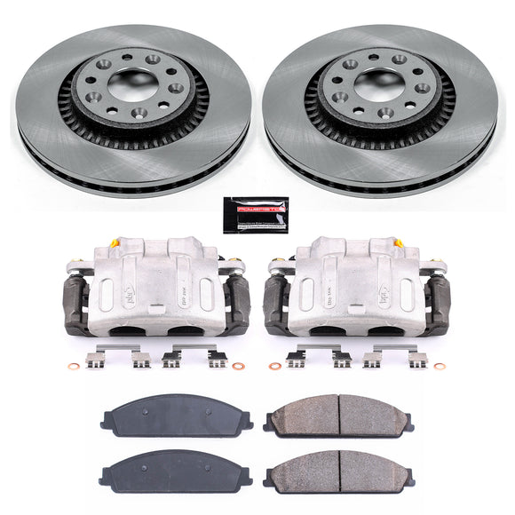 PowerStop OE Stock Replacement Low-Dust Ceramic Brake Pad, Rotor and Caliper Kit