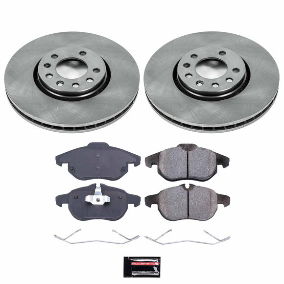 PowerStop OE Stock Replacement Low-Dust Ceramic Brake Pad and Rotor Kit