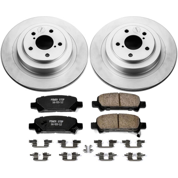PowerStop Genuine Geomet Coated Rotor and Low-Dust Ceramic Brake Pad Kit